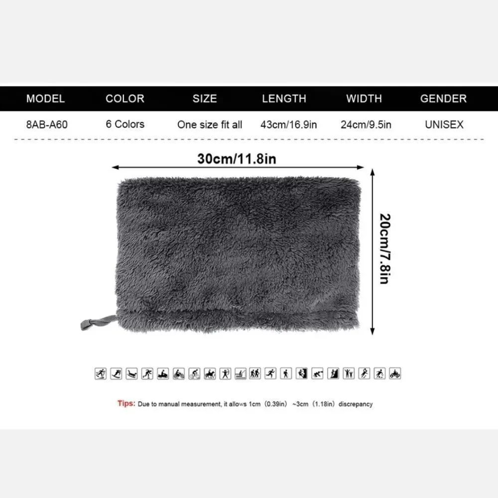 Winter Fleece Neck Warmer Gaiter Half Face Mask Men Women Windproof Ski Bandana